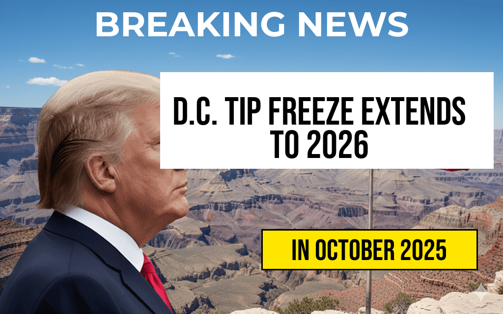 D.C. Tip Freeze Through July 2026 Keeps Thousands at $10 An Hour, No Base Raise This Year