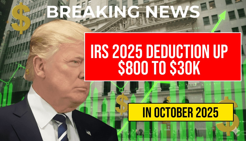 IRS 2025 Standard Deduction Increases by $800 for Couples, Bringing Total to $30,000