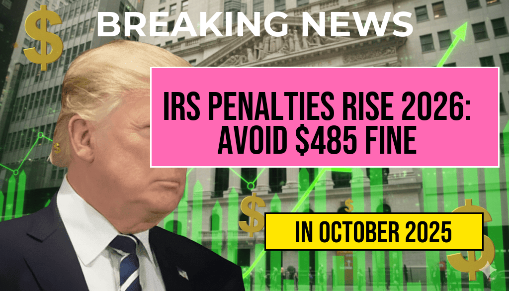 IRS Penalties in 2026 Increase: Avoid the $485 Late-File Fine