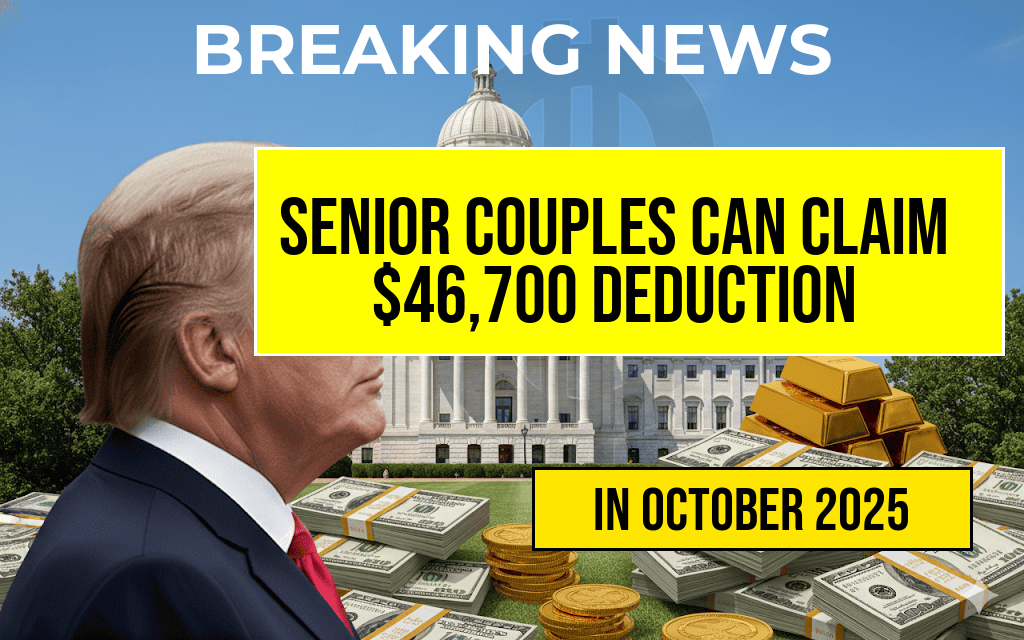 Senior Couples May Claim Up to $46,700 in Deductions, Saving $4,670 in Taxes at a 10% Rate
