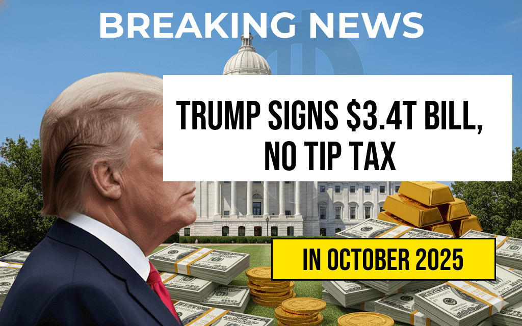 Trump Signs $3.4 Trillion Mega-Bill with $4 Trillion Debt Increase, Promising No Tax on Tips